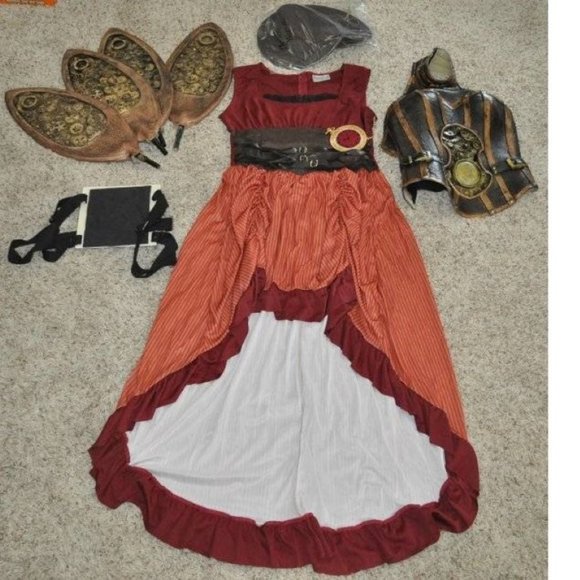 Steampunk Halloween Costume 19th Century Victorian Deluxe Medium 8 Pc Womens - Picture 3 of 14